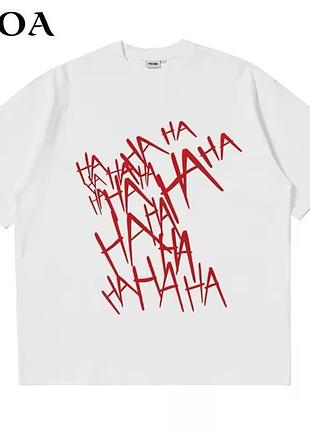 Чоловіча оверсайз футболка loys hahaha білий xs