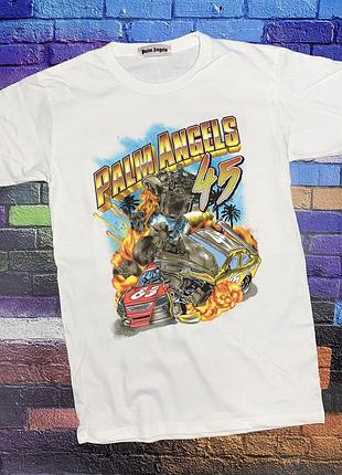 Футболка белая palm angels car 45 • палм анджелс футболка xxl