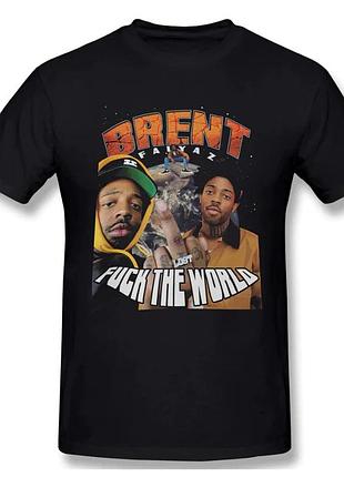Футболка чорна brent faiyaz ''fuck the world'' vintage look t-shirt l