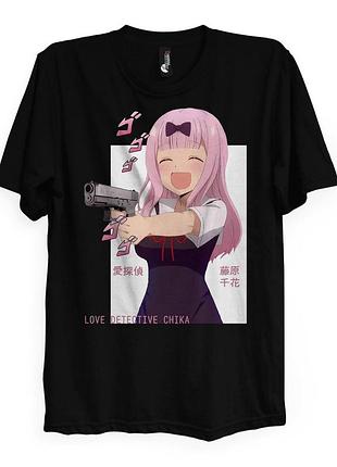 Футболка черная loys love detective chika
