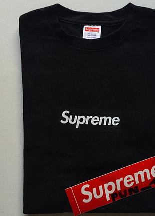 Футболка supreme box logo | бірки оригінальні | чоловіча чорна xxl
