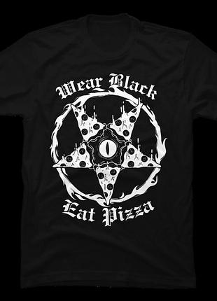 Повсякденна футболка loys з принтом wear black eat pizza xs