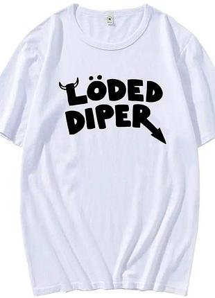 Жіноча стильна футболка loys вільного крою loded diper білий s