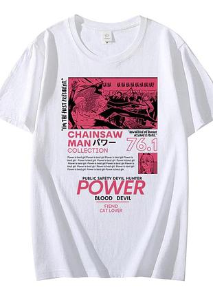 Футболка белая loys аниме power hip-hop style xxl