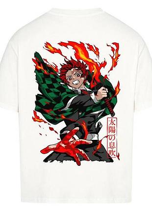 Повсякденна футболка loys з принтом demon slayer x tanjiro sun breathing xs