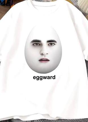 Женский оверсайз футболка loys с принтом eggward белый l