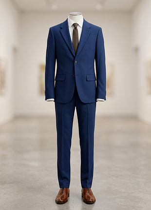 Стильний чоловічий костюм zara slim fit синій р. 48 -50 на зріст 180 см