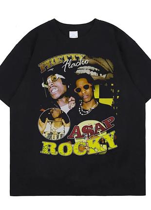 Футболка черная loys asap rocky hip-hop xl