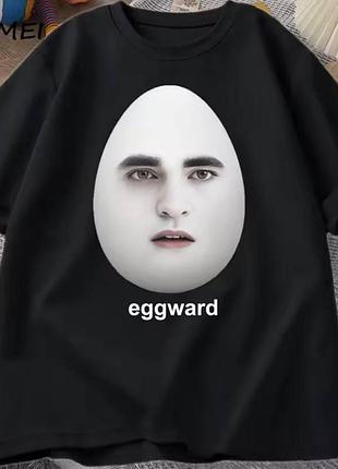 Жіночий оверсайз футболка loys з принтом eggward чорний xs