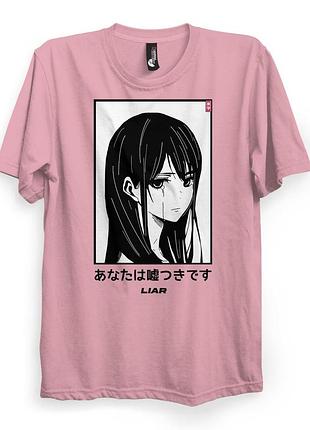 Футболка розовая loys liar (うそつき)