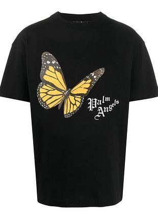Футболка чёрная palm angels b batterfly • палм анджелс футболка l