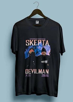 Футболка чёрная skepta vs devilman ''clash'' vintage look tee l