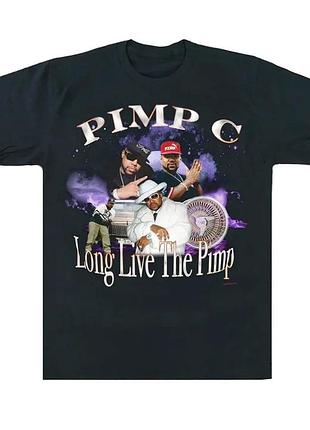 Футболка чёрная pimp c long live the pimp vintage look t-shirt xl