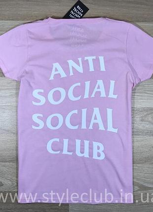 Футболка assc женская | бирки фотки | розовая anti social social club m