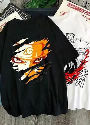 Футболка черная loys аниме наруто haikyuu l