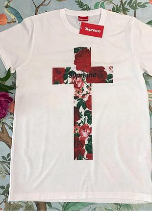 Футболка supreme rose. ориг. бирка. люкс xl