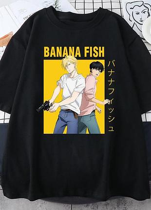 Футболка чорна loys аніме. anime vol. 56 banana fish s