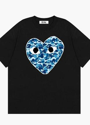 Футболка loys comme des garçons ком дес гарсонс черная качественная футболка loys из 100% хлопка. xs