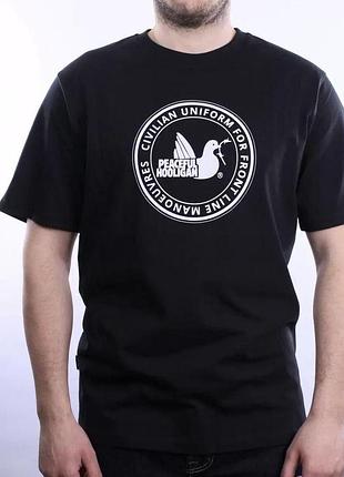 Футболка loys peaceful hooligan писфул хулиган черная очень хорошее качество 100% хлопок xs