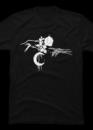 Повсякденна футболка loys з принтом michelangelo moon rose witchcraft witch gothic xs