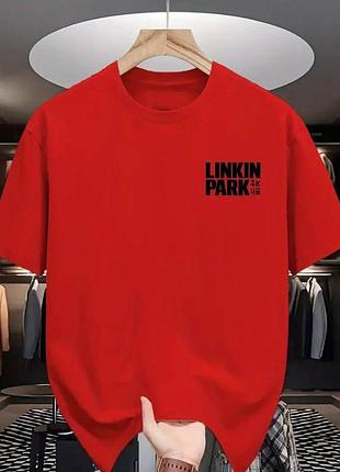 Футболка loys оверсайз з принтом linkin park червоний xs