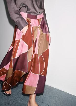 Розкішна поплінова спідниця zara з кишенями 😊