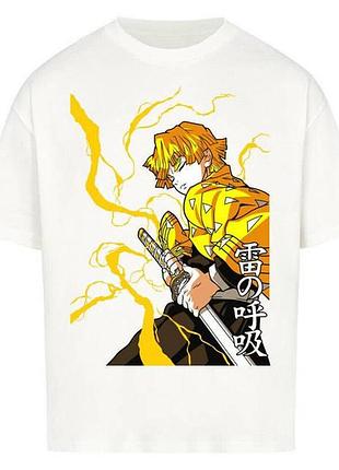 Футболка loys з принтом y2k demon slayer x zenitsu thunder breathing xs