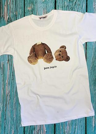 Футболка белая palm angels kill bear • палм анджелс футболка xl
