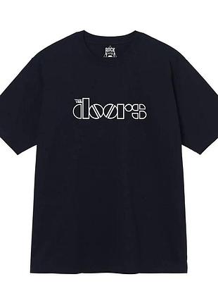 Чорна футболка loys the doors logo чорні футболки дорс дорз унісекс xs