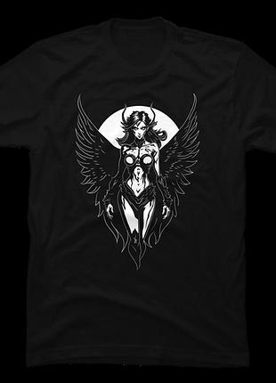 Повсякденна футболка loys з принтом sexy gothic winged demon girl xs