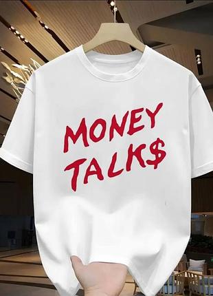 Мужской оверсайз футболка loys с принтом money talks s