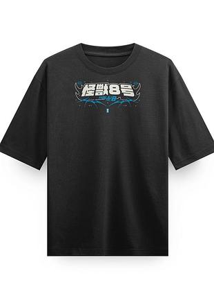 Футболка чорна loys no.8 unleashed - heavy oversized