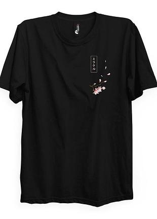 Футболка черная loys life (rose) - t-shirt back print