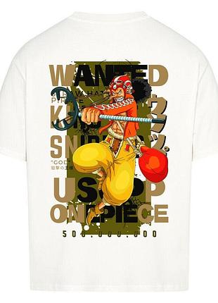 Футболка біла loys one piece x usopp x wanted