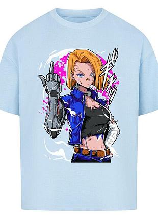 Футболка голубая loys dragon ball x c18