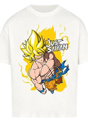 Футболка белая loys just saiyan - goku ssj