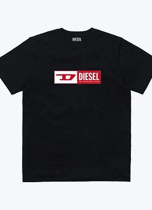 Чорна футболка loys diesel red logo футболки дизель унісекс xs