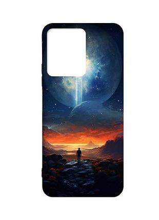 Матовий чохол з чорними боками на xiaomi redmi note 12 :: космос (принт 247)
