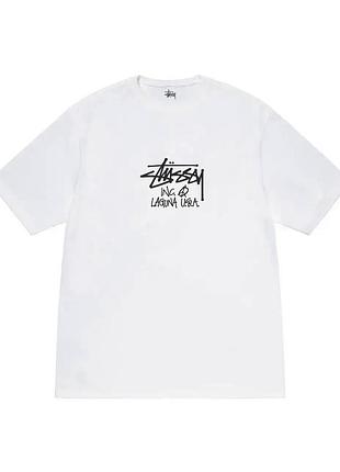 Белая футболка loys stussy laguna logo унисекс футболки стаси стусси стаси стуси xl