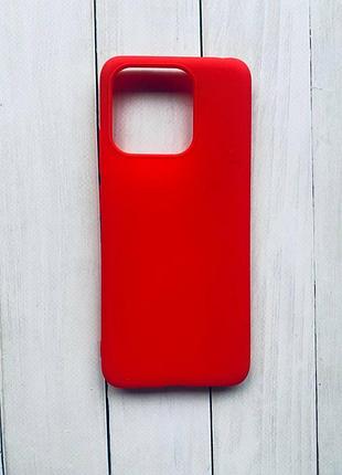 Силиконовый матовый чехол на xiaomi redmi 12c красный