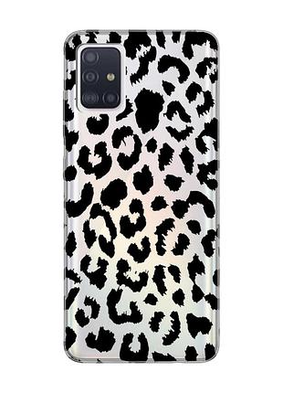 Прозрачный чехол на samsung galaxy a71/a715 :: леопардовый принт (принт 374)