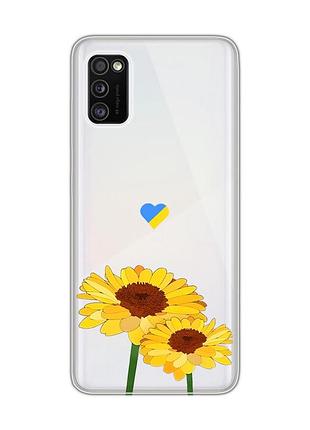 Прозрачный чехол на samsung galaxy a41 :: желтые цветы (принт 364)