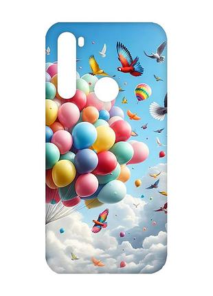 Матовый чехол с черными боками на xiaomi redmi note 8 :: воздушные шарики (принт 365)