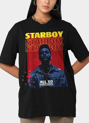 Футболка черная loys the weeknd starboy shirt all xo everything tee l