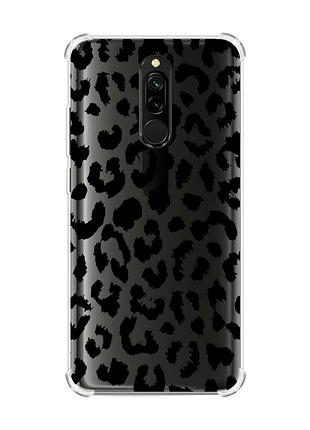 Чехол с утолщенными углами на xiaomi redmi 8 :: леопардовый принт (принт 374)
