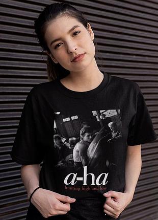 Футболка loys a ha (hunting high and low) чорний xs