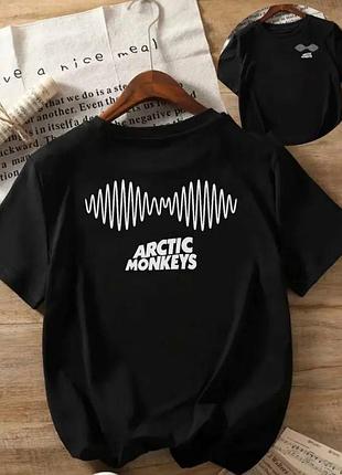 Стильная женская оверсайз футболка loys с принтом arctic monkeys черный m