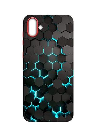 Матовий чохол з червоними боками на samsung galaxy a04 :: соти 3d (принт 357)