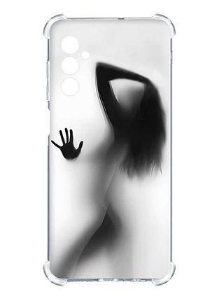 Чохол з потовщеними кутами на samsung galaxy m14 :: силует дівчини (принт 66)