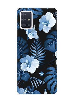 Матовый черный чехол на samsung galaxy a71 / a715 :: тропики (принт 373)